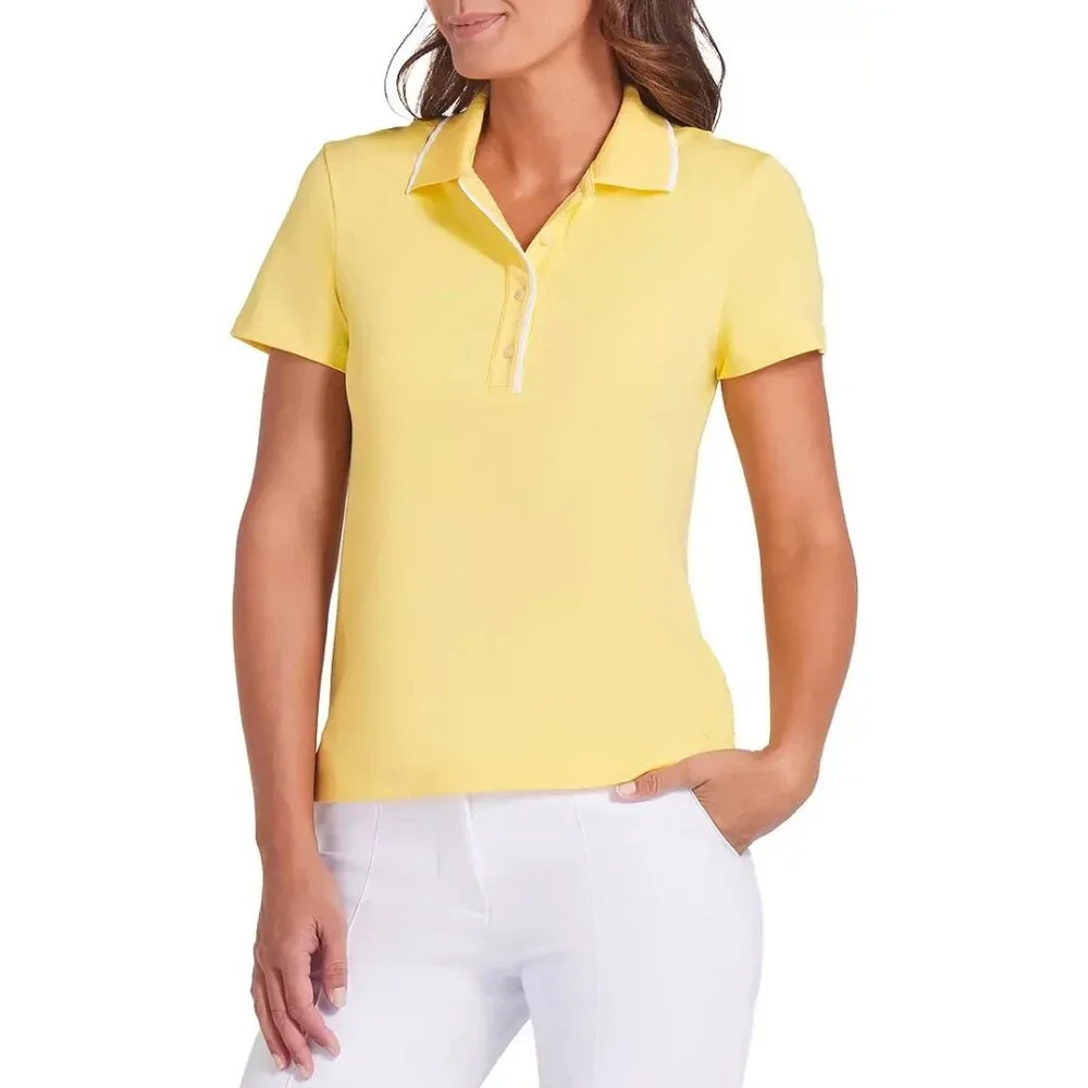 PUMA X Dani Dazey Women's CLOUDSPUN Bridges Golf Yellow Polo Size XS Preppy - Picture 5 of 5